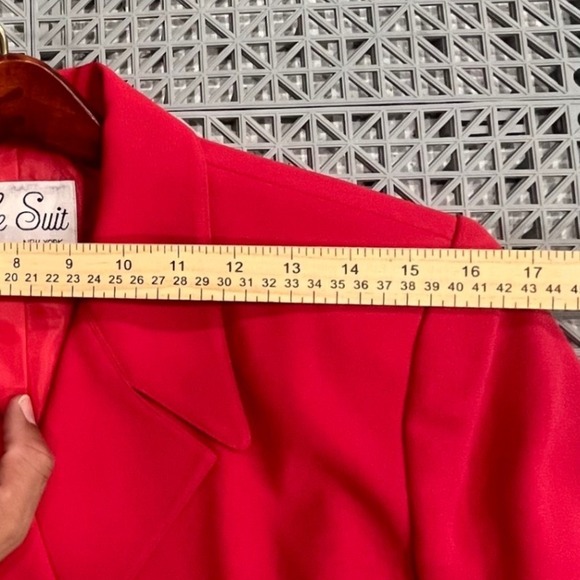 Vintage Y2K Le Suit Women's Blazer Skirt Set Size 8 Red Career Business Office - Picture 10 of 15